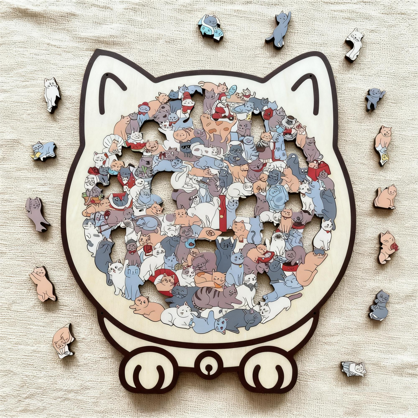 Puzzle din lemn 135 de piese - Pisici