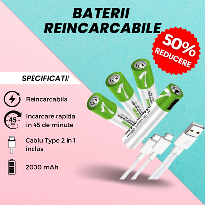 Set 2 Baterii Reincarcabile AA