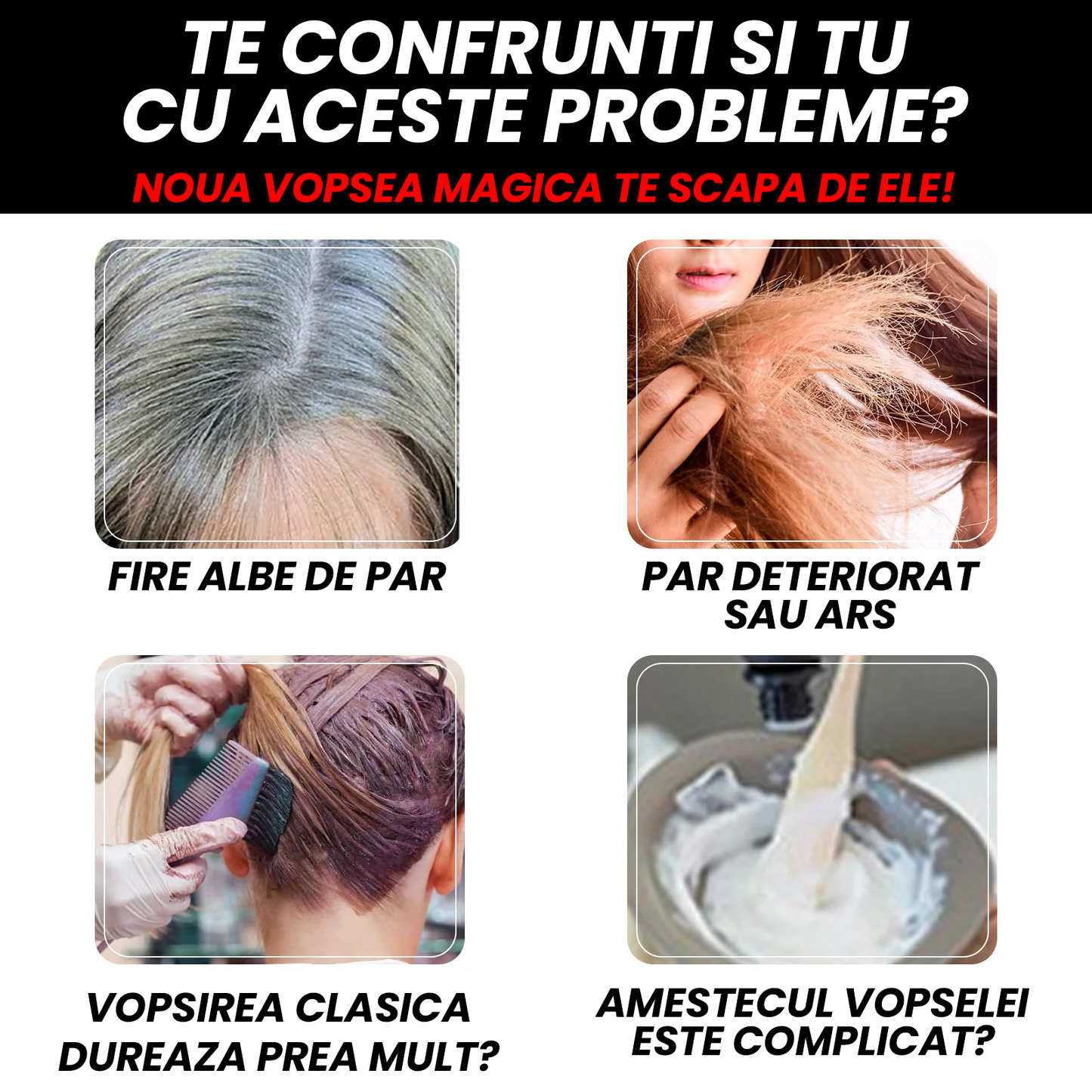 Vopsea pentru Fire Carunte (Perie Inclusa)